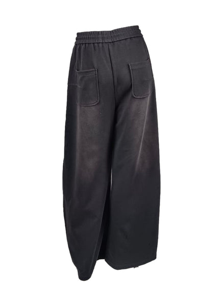 4250001 Wide-Leg Drawstring Sweatpants *Dark Grey