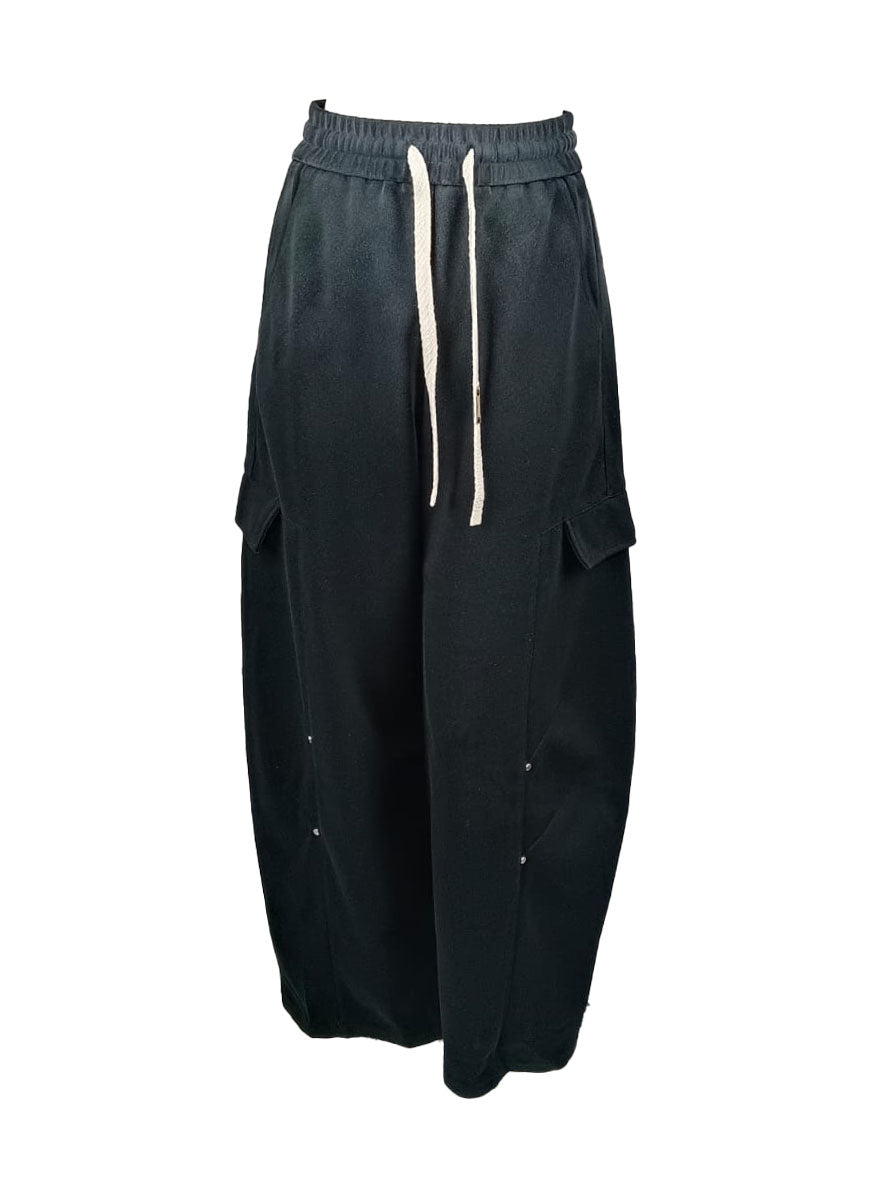 4250002 Tie-Dye Wide-Leg Sweatpants *Black