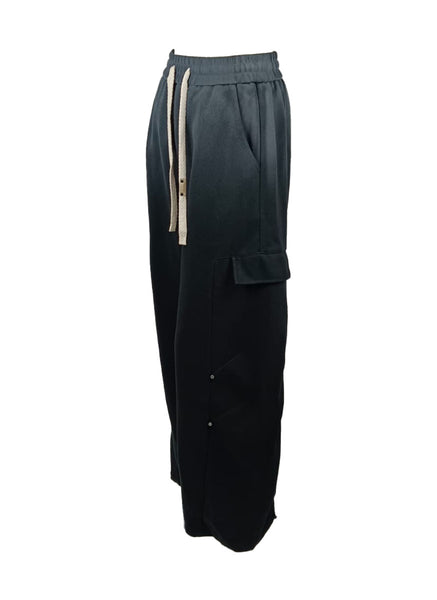 4250002 Tie-Dye Wide-Leg Sweatpants *Black