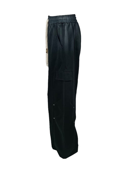 4250002 Tie-Dye Wide-Leg Sweatpants *Black