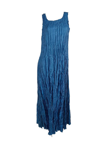 4250011 Square Neck Sleeveless Pleated Dress *Preorder