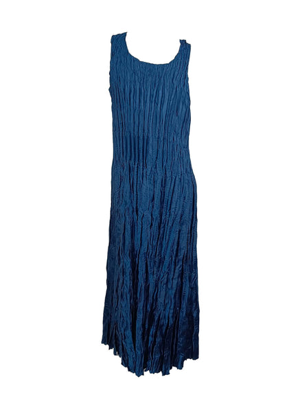 4250011 Square Neck Sleeveless Pleated Dress *Preorder