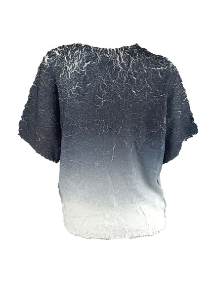 4250014 Gradient Color Pleated Top *Black