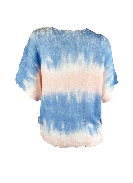4250015 Gradient Printed Pleats Top *Blue