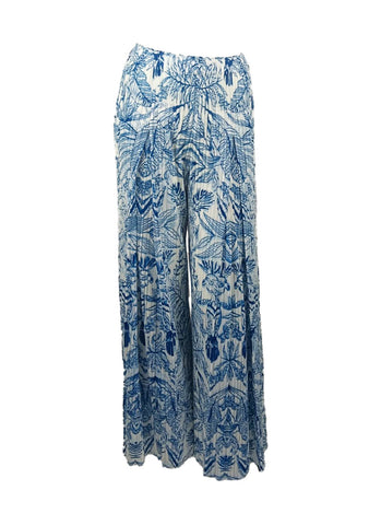 4250022 Ink Embroidered Wide Leg Pleated Pants *Last Piece
