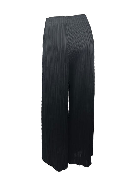 4250023 Wide Leg Pleated Pants *Black