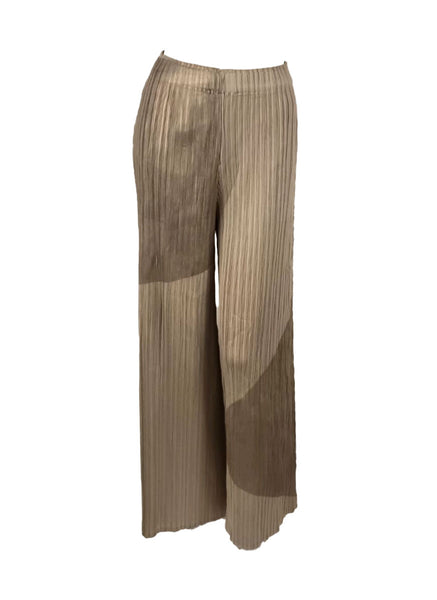 4250023 Wide Leg Pleated Pants *Brown