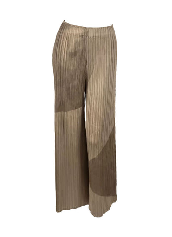 4250023 Wide Leg Pleated Pants *Brown