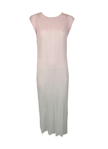 5230007 2 Tone Gradient Pleats Dress *Pink