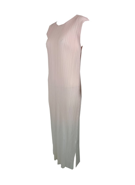 5230007 2 Tone Gradient Pleats Dress *Pink