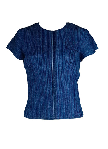 5240001 Denim Pleated Top *Last Piece