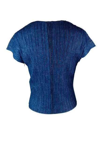 5240001 Denim Pleated Top *Last Piece