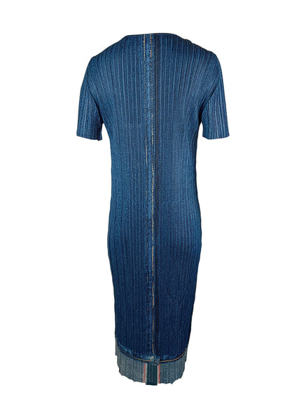 5240032 Denim Pleated Dress