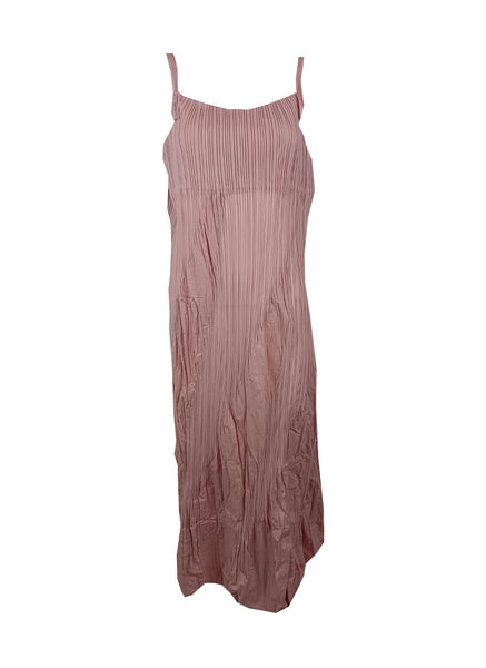 6230020 Ajustable Strap Pleated Dress *Pink
