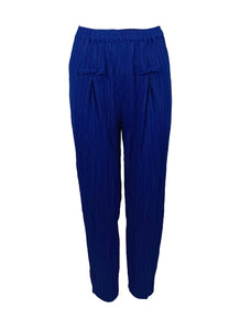 6230025 Mandarin Button Pleats Pants * Blue