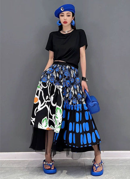 8240004 Printed Mesh Skirt *Backorder