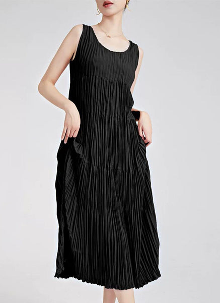 8240007 Loose Sleeveless Dress *Black