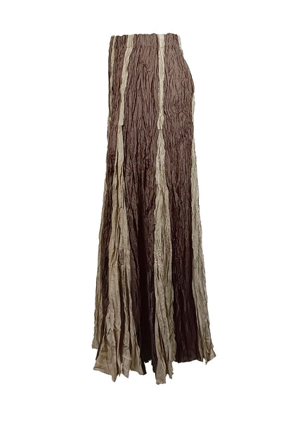 8240011 Irregular Pleated Printed Long Skirt *Last Piece