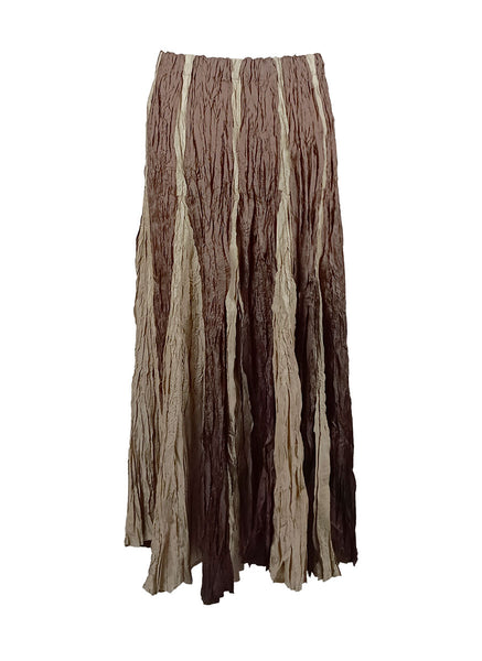 8240011 Irregular Pleated Printed Long Skirt *Last Piece