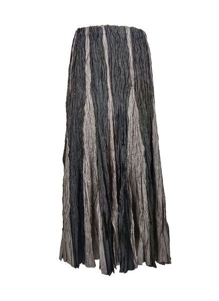 8240011 Irregular Pleated Printed Long Skirt *Preoder