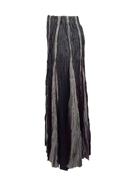 8240011 Irregular Pleated Printed Long Skirt *Preoder