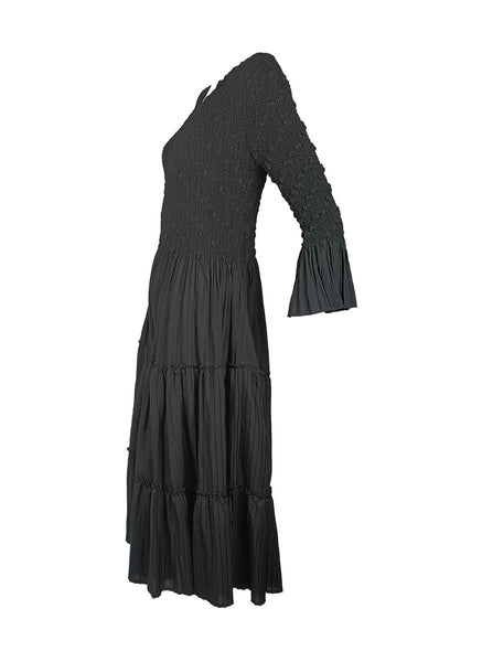 8240046 V-Neck High Waist Long Sleeve Dress *Preorder