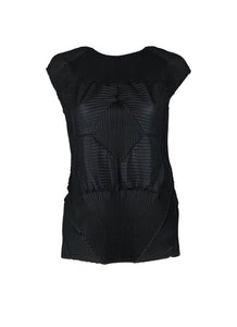 8240047 Irregular Sleeveless Pleats Top *Black *Last Piece