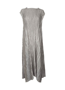 8240055 High Collar Sleeveless Pleated Dress *Silver *Backorder