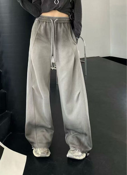 4250003 Wide-Leg Drawstring Sweatpants *Grey
