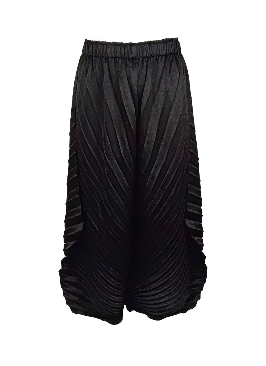 9240003 Irregular Pleated Pants *Black