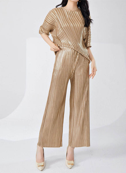 9240008 Pleated Top & Pants Set *Preorder