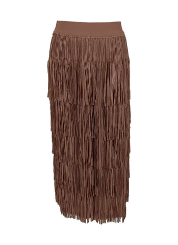 9240014 Retro Tassel Pleated Skirt *Brown