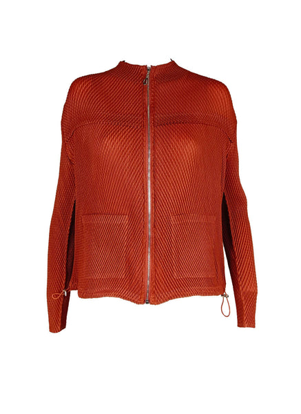 9240035 Zipper Pleats Jacket *Orange