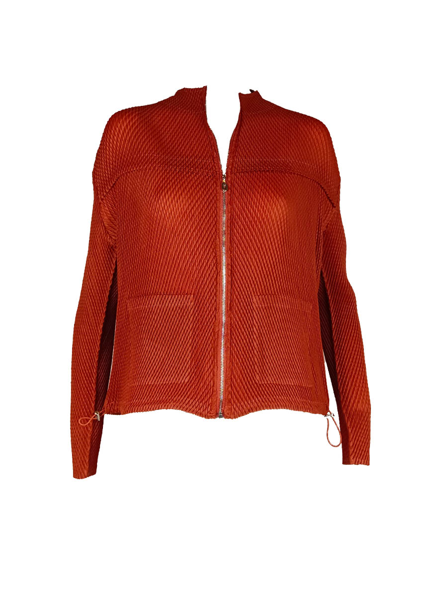 9240035 Zipper Pleats Jacket *Orange