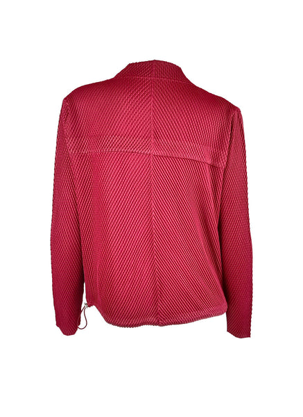 9240035 Zipper Pleats Jacket *Rose Red