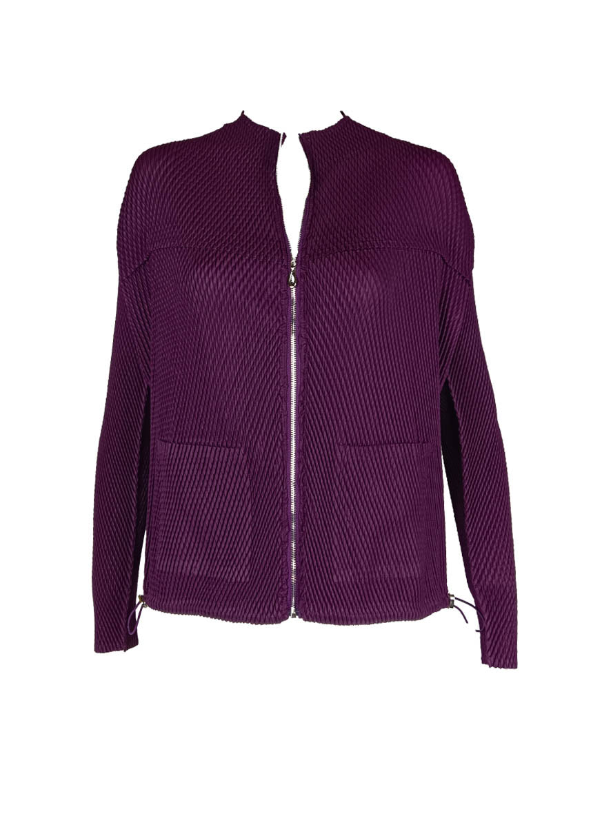 9240035 Zipper Pleats Jacket *Violet *Backorder