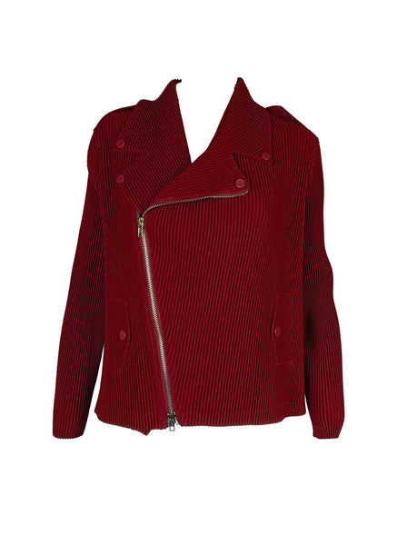 9240036 Pleated Bike Jacket *Wine Red