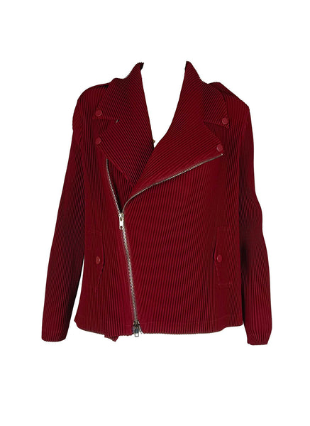 9240036 Pleated Bike Jacket *Wine Red