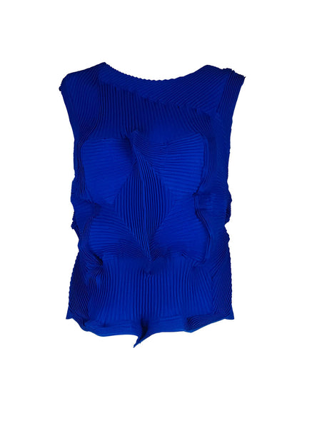 9240037 Sleeveless Pleats Top *Blue