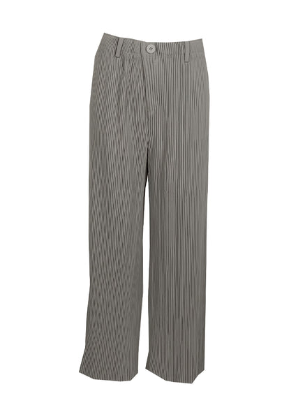 D230024 Wide Leg Pleated Pants *Grey