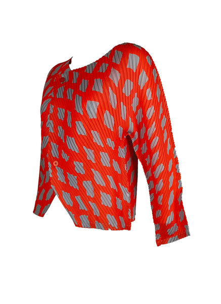 D240004 Long Sleeve Pleated Cardigan Shawl *Orange