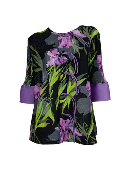 D240005 Printed Round Neck Sleeve Top *Last Piece