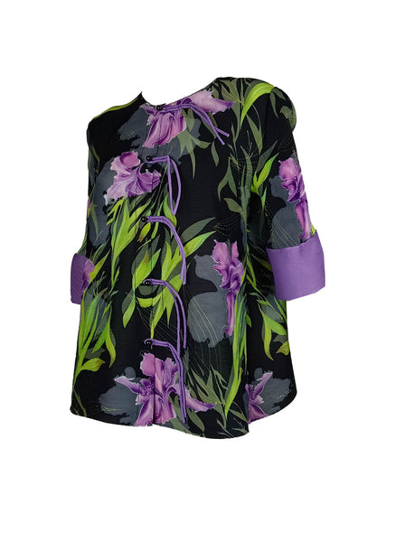 D240005 Printed Round Neck Sleeve Top *Last Piece