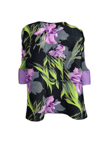 D240005 Printed Round Neck Sleeve Top *Last Piece