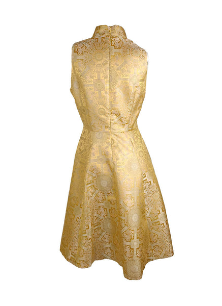 D240011 Mandarin Collar Embroidered Cheongsam *Yellow