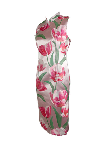 D240015 Floral Embroidery Cheongsam