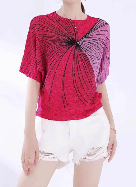 D240017 Contrast Color Pleated Top *Last Piece