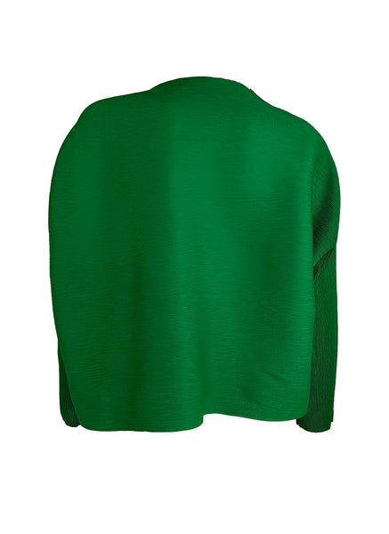 D240021 Long Sleeve Floral Pleated Top *Green