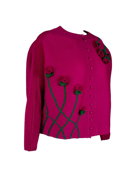 D240021 Long Sleeve Floral Pleated Top *Last Piece