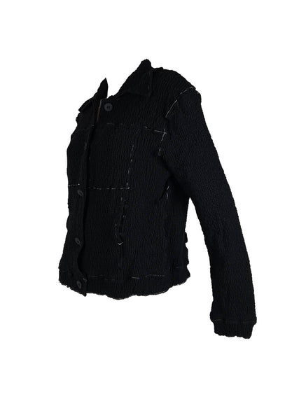 D240026 Bubble Pleated Shirt Jacket *Black